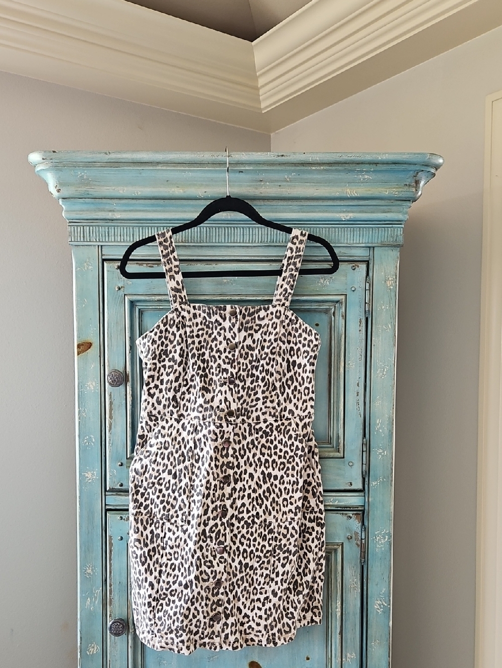 Thread & Supply Leopard Print Mini Dress - Black & White